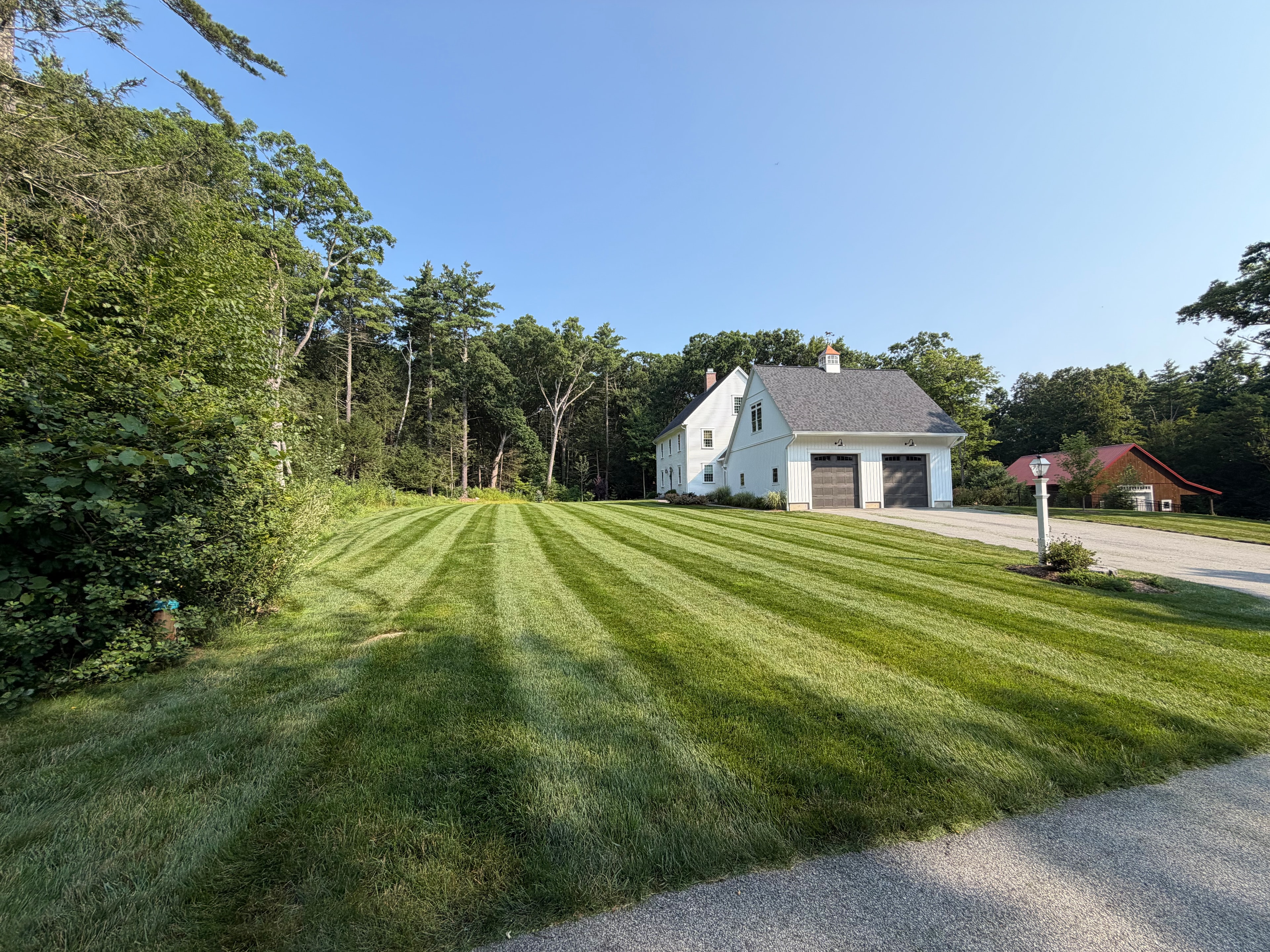 Commercial grounds with maintained landscaping